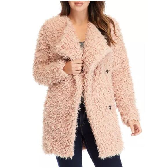 NEW DIRECTIONS‎ NEW $88 Fuzzy Poodle Jacket in May Pink XXL - Picture 1 of 6